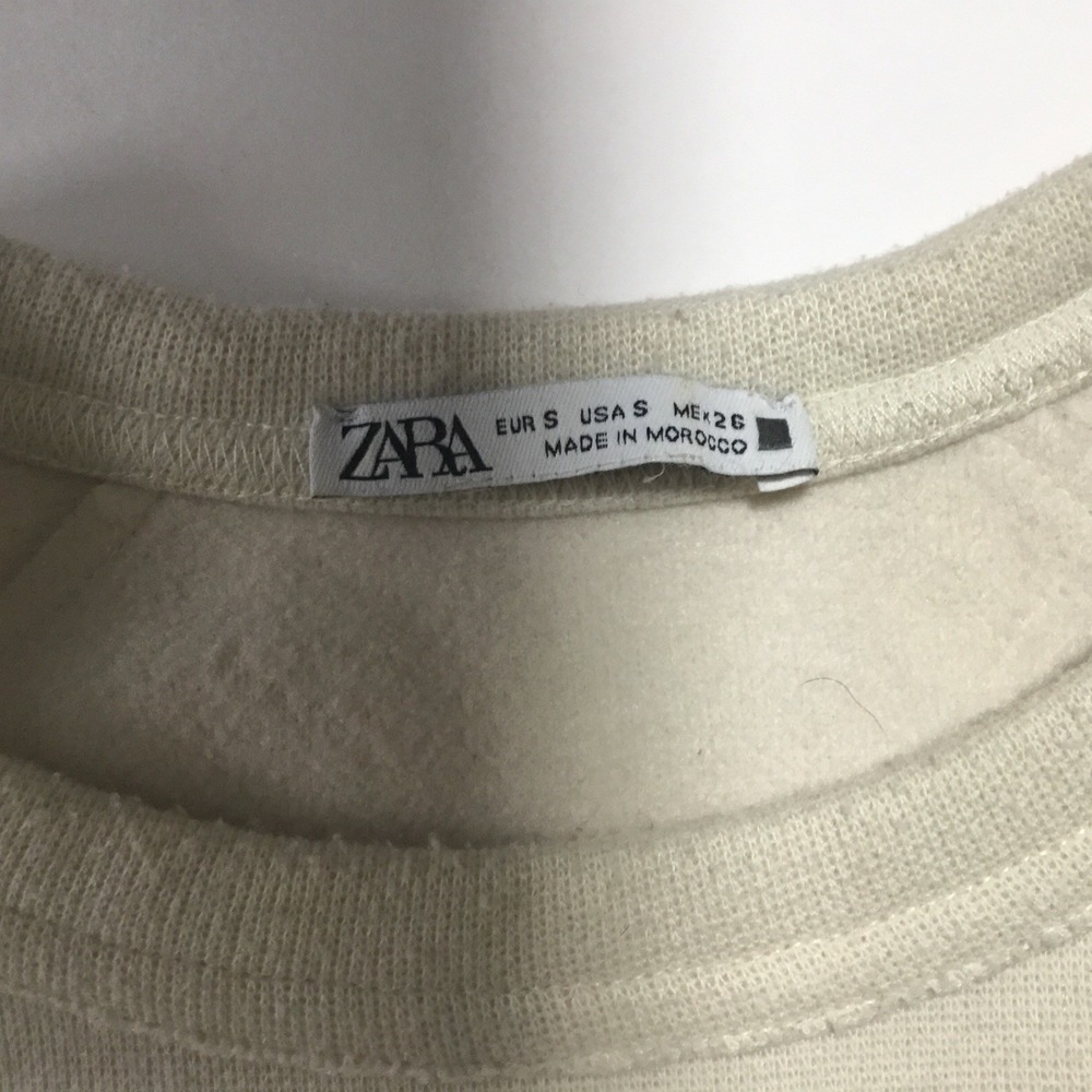 Zara Womens Size Small Off White/Light‎ Beige Oversized Sweatshirt - Picture 2 of 10